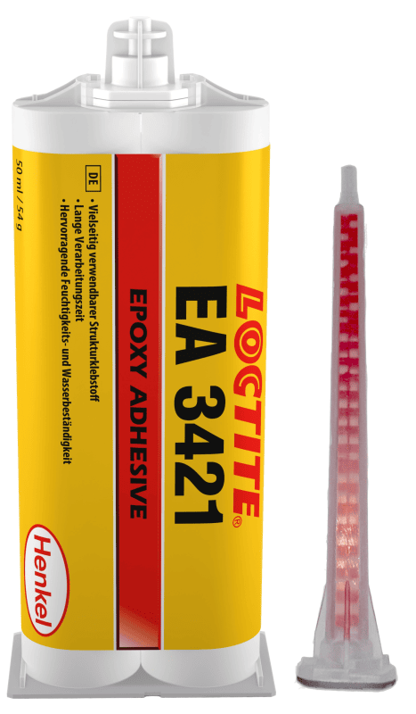 Preview: Henkel™ Loctite® Epoxid Strukturklebstoff EA 3421, 50 ml, Bernsteinfarben, 1:1, Mittel, 2K, 2063252, Universell anwendbar