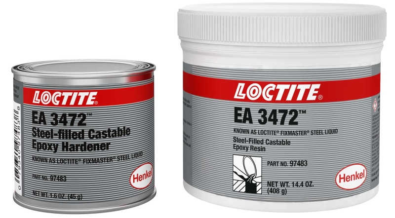 Preview: Henkel™ Loctite® EA 3472 Epoxid-Spachtelmasse, 500 g, Grau, 2K, 229175, Für die Reparatur von Metalloberflächen