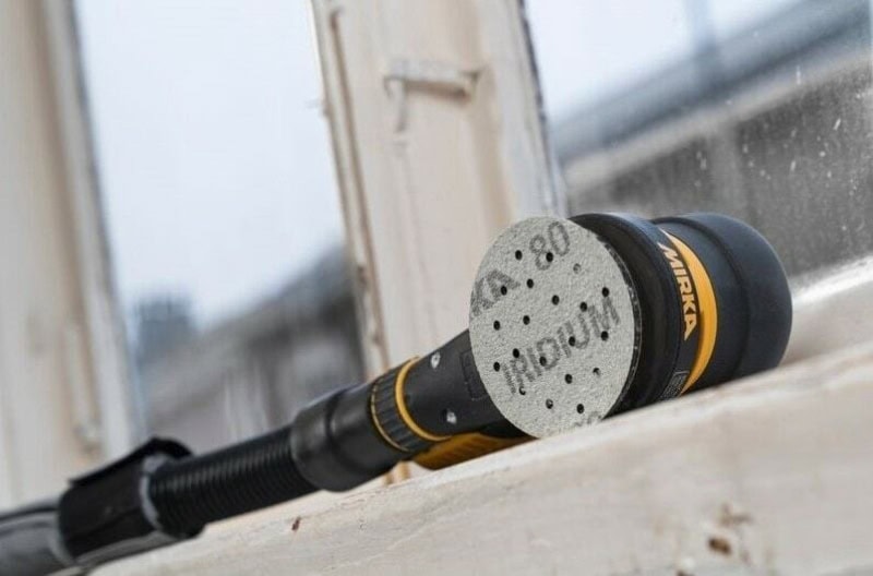 Preview: Mirka® Iridium® 246C209932, Ø 125 mm, P320, Multilochung, Kletthaftend, Schleifscheibe mit Keramik- und Aluminiumkorn