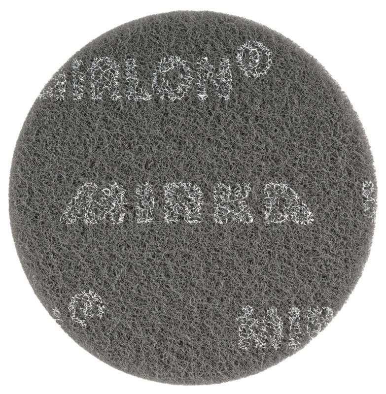 Preview: Mirka® Mirlon 8024101094, Ø 150 mm, P1500, S, Ultra fine, Dunkelgrau (UF), Vliesscheiben mit Siliziumkarbidkorn, Für Reinigungs- und Vorbereitungsarbeiten an Werkstücken