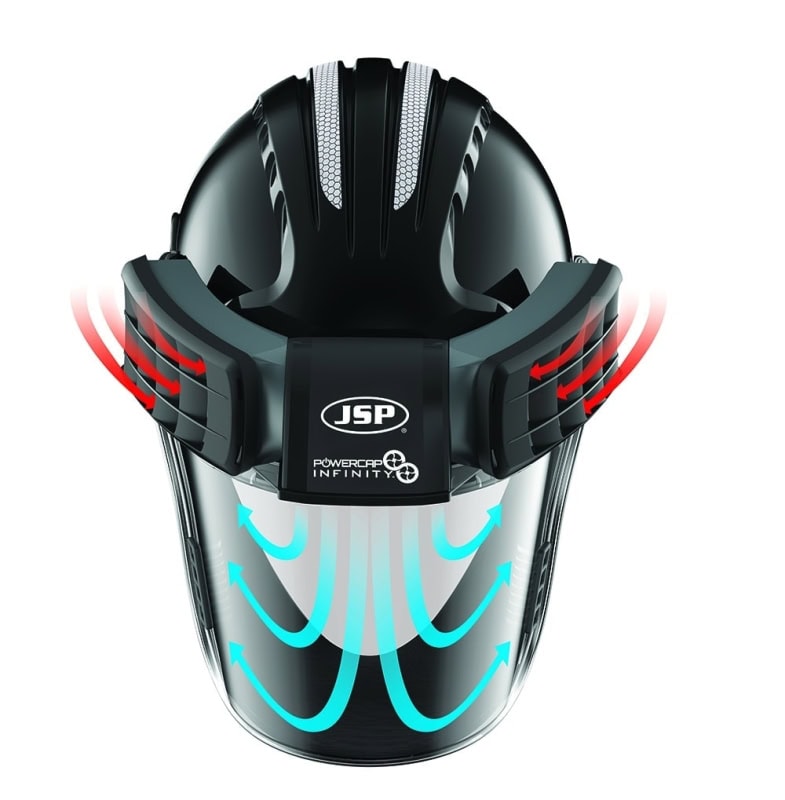 Preview: Powercap® Infinity® CEA646-000-100, Voll integriertes TH3-Atemschutzgerät mit weißem Helm & optionalen Gehörschutz
