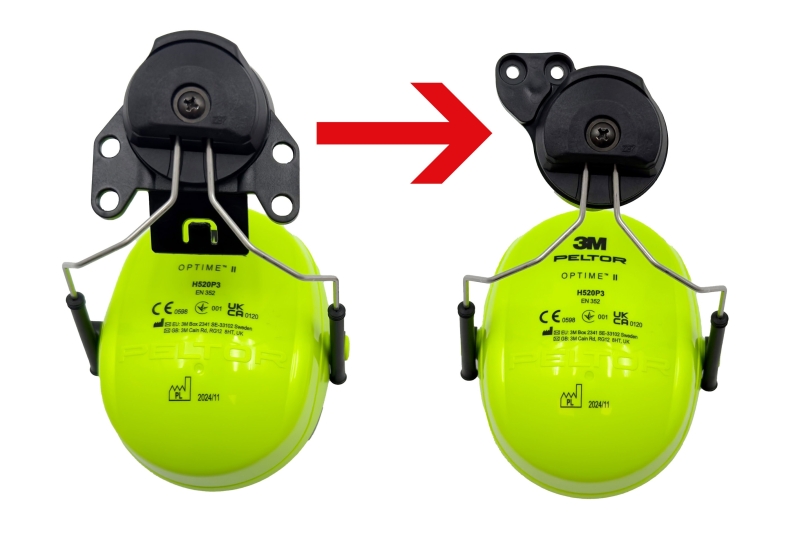 Preview: 3M™ Peltor™ Gehörschutz Adapter Z3AF/2, Linke Seite + Rechte Seite, Für die Montage von 3M™ P3* Helmbefestigungs Gehörschutzlösungen an Versaflo™ Kopfteile & Speedglas™ Schweißmasken