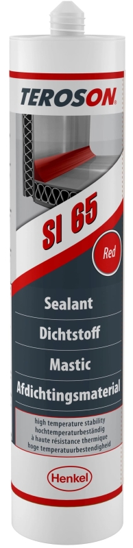 Preview: Henkel™ Teroson® SI 65 Acetoxy Silikon Dichtstoff, 300 ml, Rot, 1K, 2267785, Für extreme Temperaturbelastungen