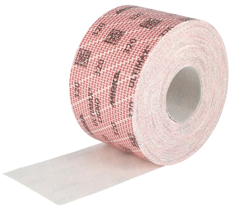 Preview: Mirka® Ultimax® Ligno Schleifrolle UL67200140, 115 mm x 50 m, P40, Ungelocht, Kletthaftend, Latex Papierschleifrollen mit Keramik- & Aluminiumkorn, Ideal für Holzschleifarbeiten