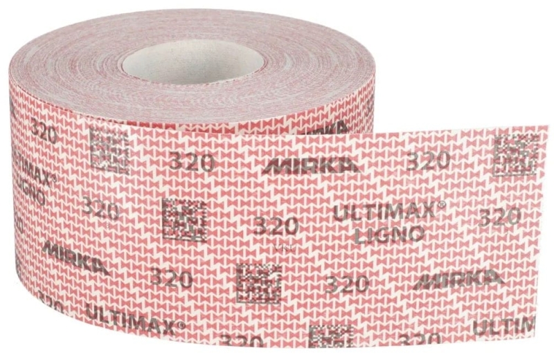 Preview: Mirka® Ultimax® Ligno Schleifrolle UL67200140, 115 mm x 50 m, P40, Ungelocht, Kletthaftend, Latex Papierschleifrollen mit Keramik- & Aluminiumkorn, Ideal für Holzschleifarbeiten
