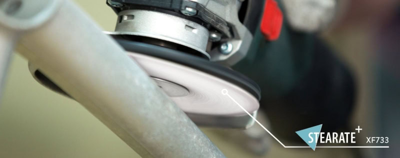 Preview: VSM STEARAT Plus XF733 787591 Ø 115 mm x ø 22,23 mm, P80, 4-fach Schlitz Ausführung (S1E), 13.300 U./Min., Fiberscheibe mit Keramikkorn, Für Aluminium und NE-Metallen
