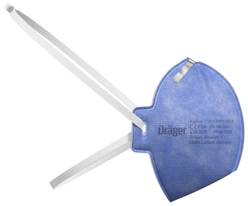 Preview: Dräger® X-plore® 1710V FFP1 NR D Atemschutzmaske / Partikelmaske 3951081, Universalgröße, Ausatemventil, Hygienisch einzelverpackt, Wirksamer Schutz gegen Stäube und Partikel bei hohem Tragekomfort