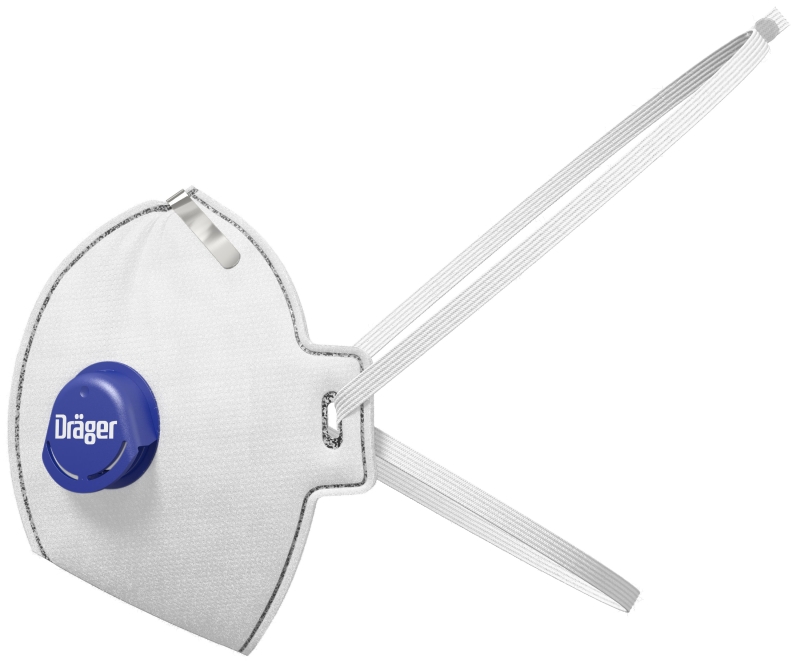 Preview: Dräger® X-plore® 1720V Odour FFP2 NR D Atemschutzmaske / Partikelmaske 3951085, Universalgröße, Aktivkohle, Ausatemventil, Hygienisch einzelverpackt, Wirksamer Schutz gegen Feinstäube und Partikel bei hohem Tragekomfort