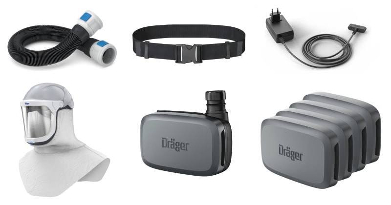 Preview: Dräger® X-plore® 8300 Gebläseatemschutz Set X-plore-8300-HIK5, TH3/TM3, 8 - 11 Stunden Laufzeit, Partikelschutz, Chemische-Industrie, Teile: [3734400, R59600, 1]