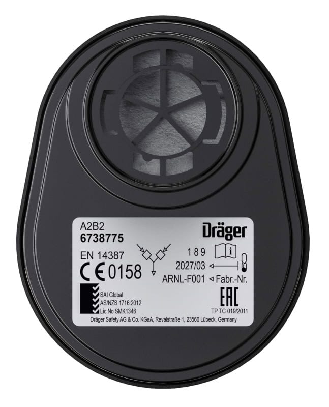Preview: Dräger® X-plore® Gasfilter 6738775, A2B2 R, Dräger® Bajonett-Klick Anschluss, Gasfilter gegen organische, anorganische Gase & Dämpfe