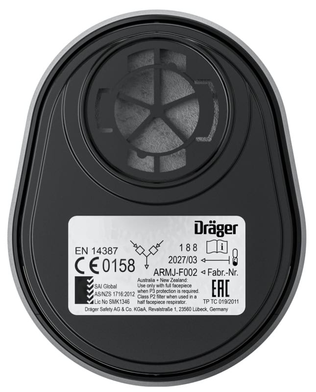 Preview: Dräger® X-plore® Kombi Filter 6738776, A2B2 P3 R D, Dräger® Bajonett-Klick Anschluss, Kombinationsfilter gegen organische, anorganischen Gase & Dämpfe + Partikel