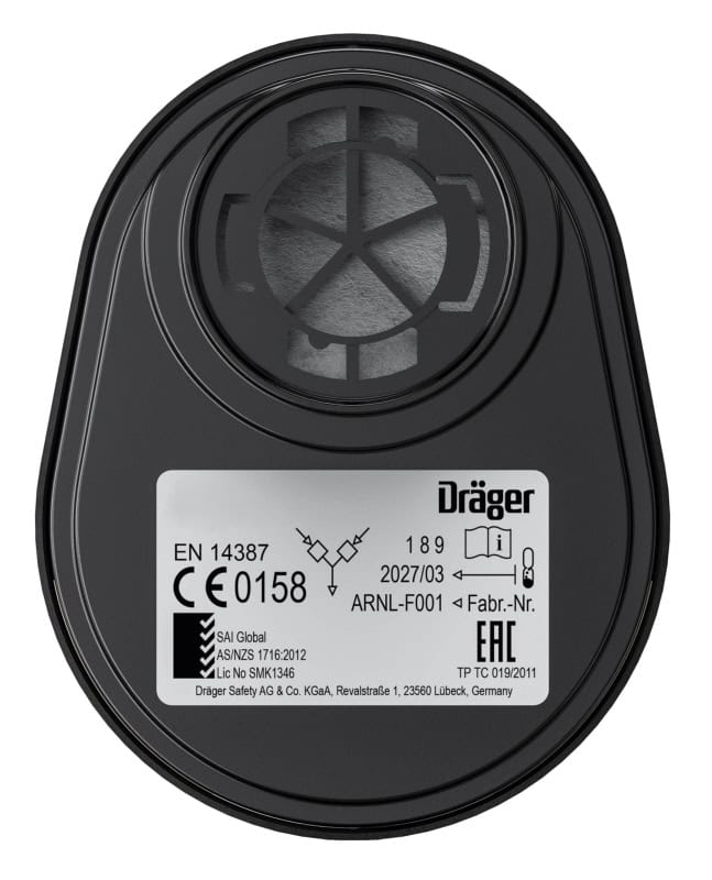 Preview: Dräger® X-plore® Gasfilter 6738873, A2 R, Dräger® Bajonett-Klick Anschluss, Gasfilter gegen organische Gase & Dämpfe