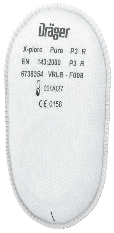 Preview: Dräger® X-plore® Pure Partikelfilter 6738354, P3 R, Dräger® Bajonett-Klick Anschluss, Partikelfilter gegen feste & flüssige Partikel