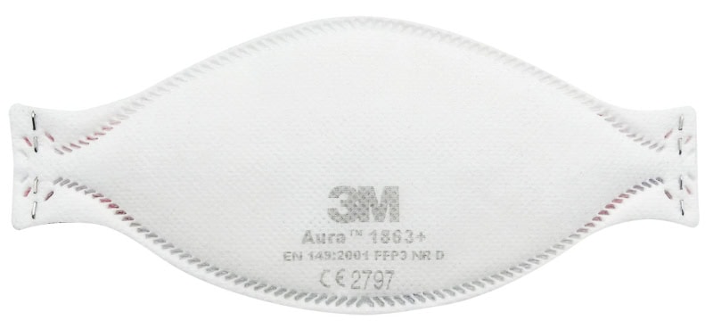Preview: 3M™ Aura™ Medizinische Atemschutzmaske 1863+, FFP3 NR D, FFP3 NR D, Chirurgische Maske nach EN14683, Medizinvariante, Hygienisch einzelverpackt