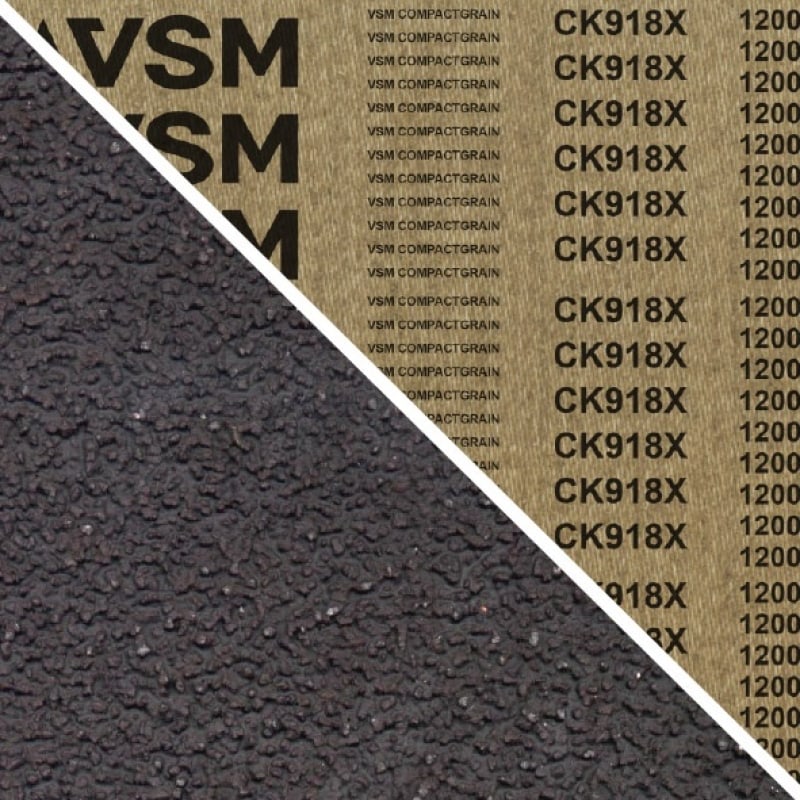 Preview: VSM COMPACTGRAIN (SIC) CK918X 720467, 150 mm x 3500 mm, S, P320, X-Polyester, Ausführung (E07), Schwarz, Schmalband mit Siliziumkarbid Granulat, Für Edelstahl und Unlegierter Stahl