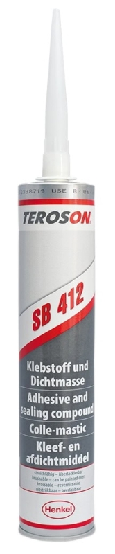 Preview: Henkel™ Teroson® SB 412 Lösemittehaltiger Kleb- und Dichtstoff auf Kautschukbasis, 310 ml, Schwarz, 729577, Bei Fugen, Nähten, Durchbrüchen, Stoßstellen, Überlappungen