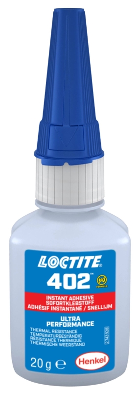 Preview: Henkel™ Loctite® 402 Sofortklebstoff, 20 g, Transparent, 2714621, Hochtemperaturbeständig und schnell aushärtend