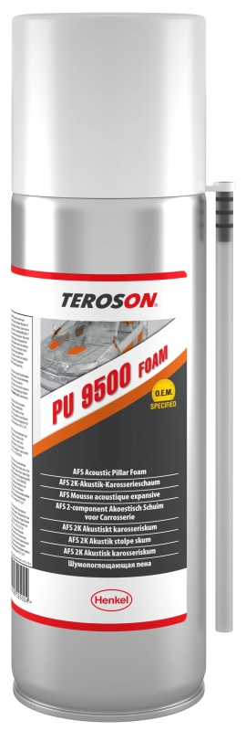 Preview: Henkel™ Teroson® PU 9500 Foam Polyurethan Kleb- und Dichtstoff, 400 ml, Sprühdose, Grau, 2556870, Schalldämmend