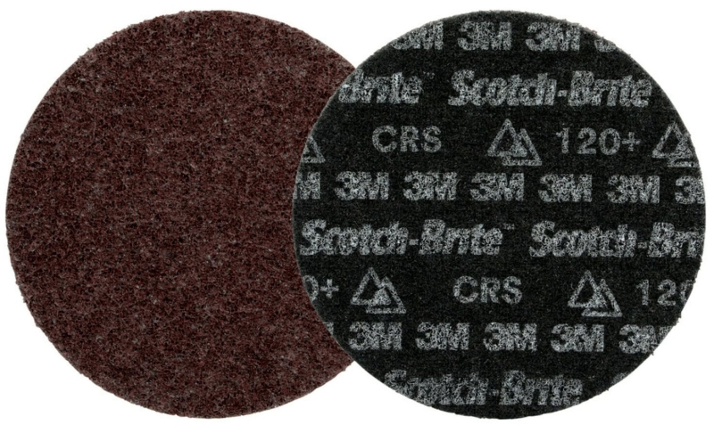 Preview: 3M™ Scotch-Brite™ HD-DH Präzisions-Vliesscheibe HDDH8906, Ø 150 mm, 120+, K, Grob, Braun, 10.000 U./Min., Kletthaftend, Ohne Zentrierloch, Für Abtrags- und Finisharbeiten