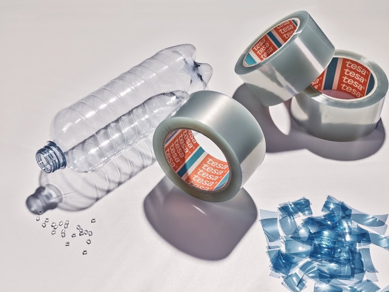Preview: tesa® 60412, 50 mm x 66 m, Transparent, Leises Abrollen, Recycling Freundlich, Sortenrein, Nachhaltiges Universal PET Verpackungsklebeband