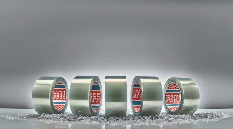 Preview: tesa® 60412, 50 mm x 1000 m, Transparent, Leises Abrollen, Recycling Freundlich, Sortenrein, Nachhaltiges Universal PET Verpackungsklebeband