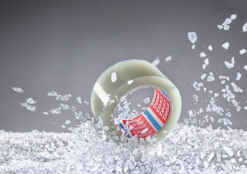 Preview: tesa® 60412, 50 mm x 1000 m, Transparent, Leises Abrollen, Recycling Freundlich, Sortenrein, Nachhaltiges Universal PET Verpackungsklebeband