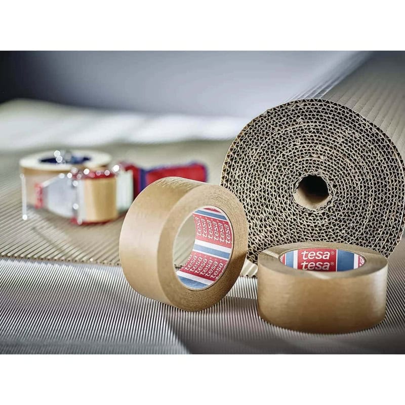 Preview: tesa® 60408, 50 mm x 500 m, 0,125 mm, Braun, PV 0, Recycling freundlich, Sortenrein, Biobasiertes FSC® Papier Verpackungsklebeband aus verantwortungsvollen Quellen