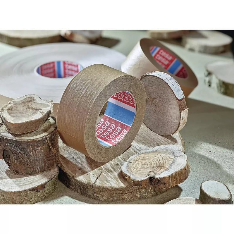 Preview: tesa® 60408, 50 mm x 50 m, 0,125 mm, Braun, PV 0, Recycling freundlich, Sortenrein, Biobasiertes FSC® Papier Verpackungsklebeband aus verantwortungsvollen Quellen