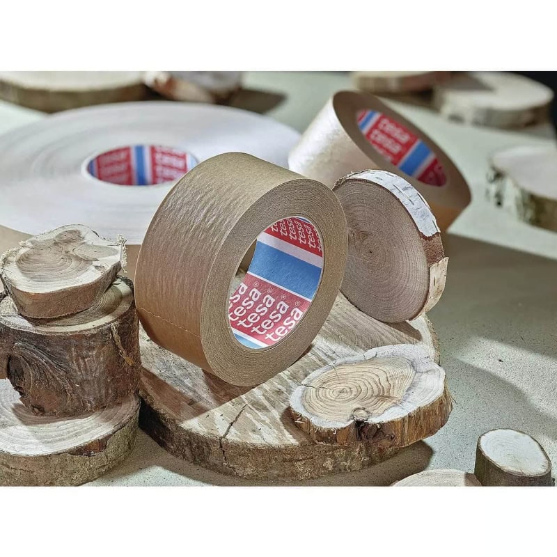 Preview: tesa® 60408, 50 mm x 500 m, 0,125 mm, Braun, PV 0, Recycling freundlich, Sortenrein, Biobasiertes FSC® Papier Verpackungsklebeband aus verantwortungsvollen Quellen
