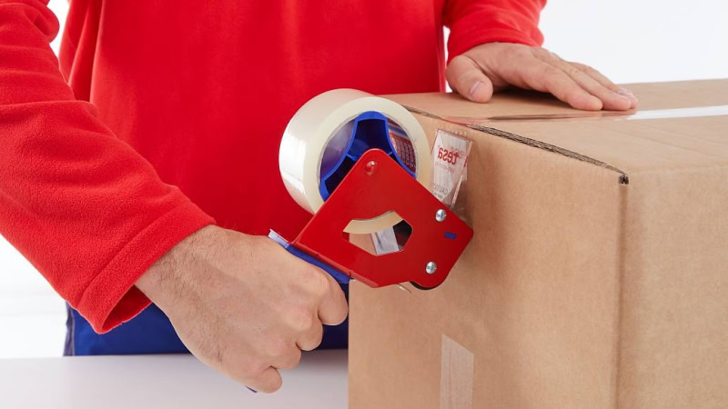 Preview: tesapack® 64014 PP, 50 mm x 66 m, Braun, Leises Abrollen, Universal Verpackungsklebeband