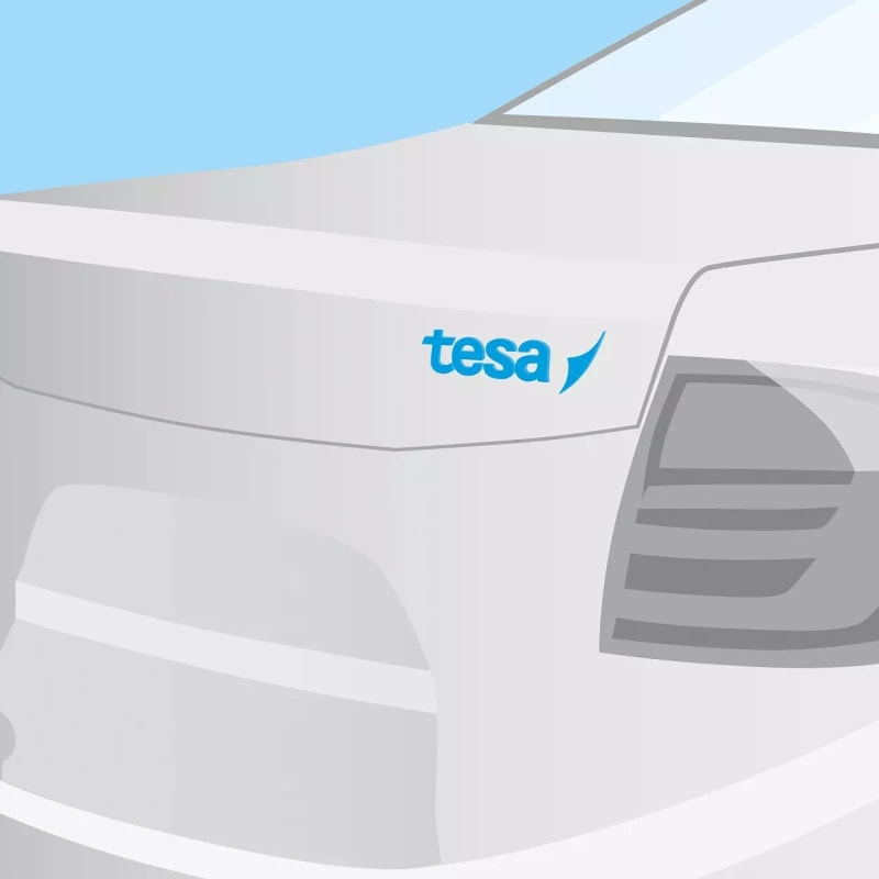 Preview: tesa® ACXplus 77708 Primerless Line, 900 mm x 33 m, 0,8 mm, Grau, Blaue Abdeckung, PV 15, Doppelseitiges Acrylatklebeband