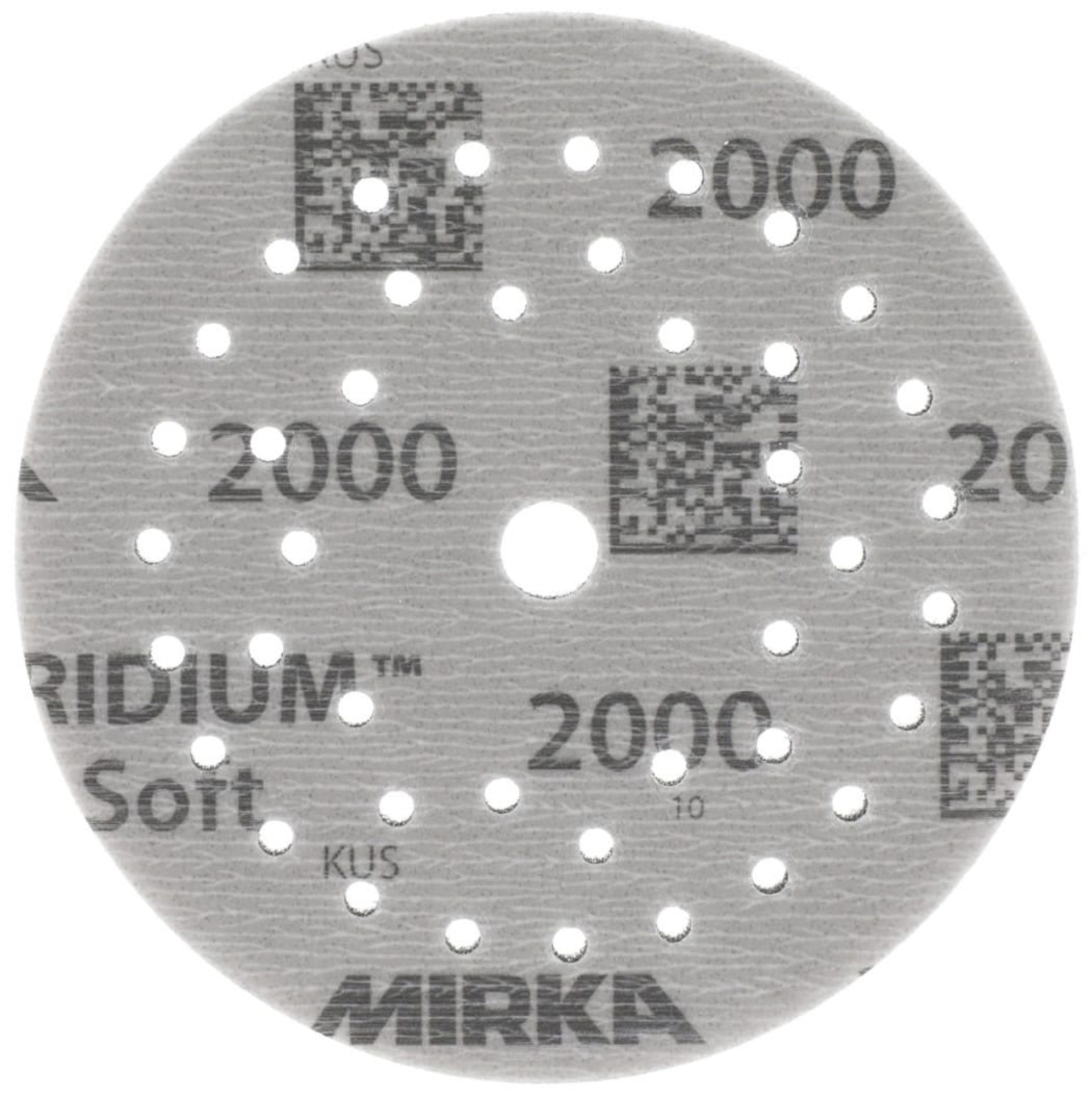 Mirka® Iridium® Soft Schleifscheibe 249M202092, Ø 125 mm, Dicke: 5 mm, P1000, A (Aluminiumkorn), Multilochung, Kletthaftend, Für Lackschliff & Grundierungsschliff