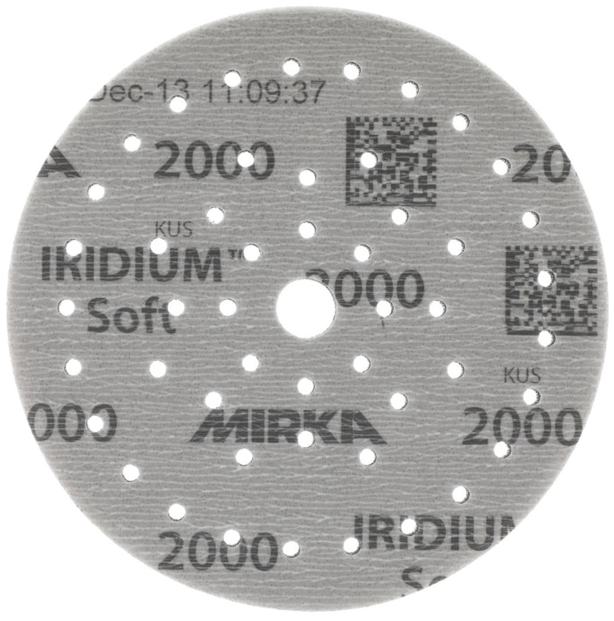 Mirka® Iridium® Soft Schleifscheibe 249M102094, Ø 150 mm, Dicke: 5 mm, P1500, A (Aluminiumkorn), Multilochung, Kletthaftend, Für Lackschliff & Grundierungsschliff