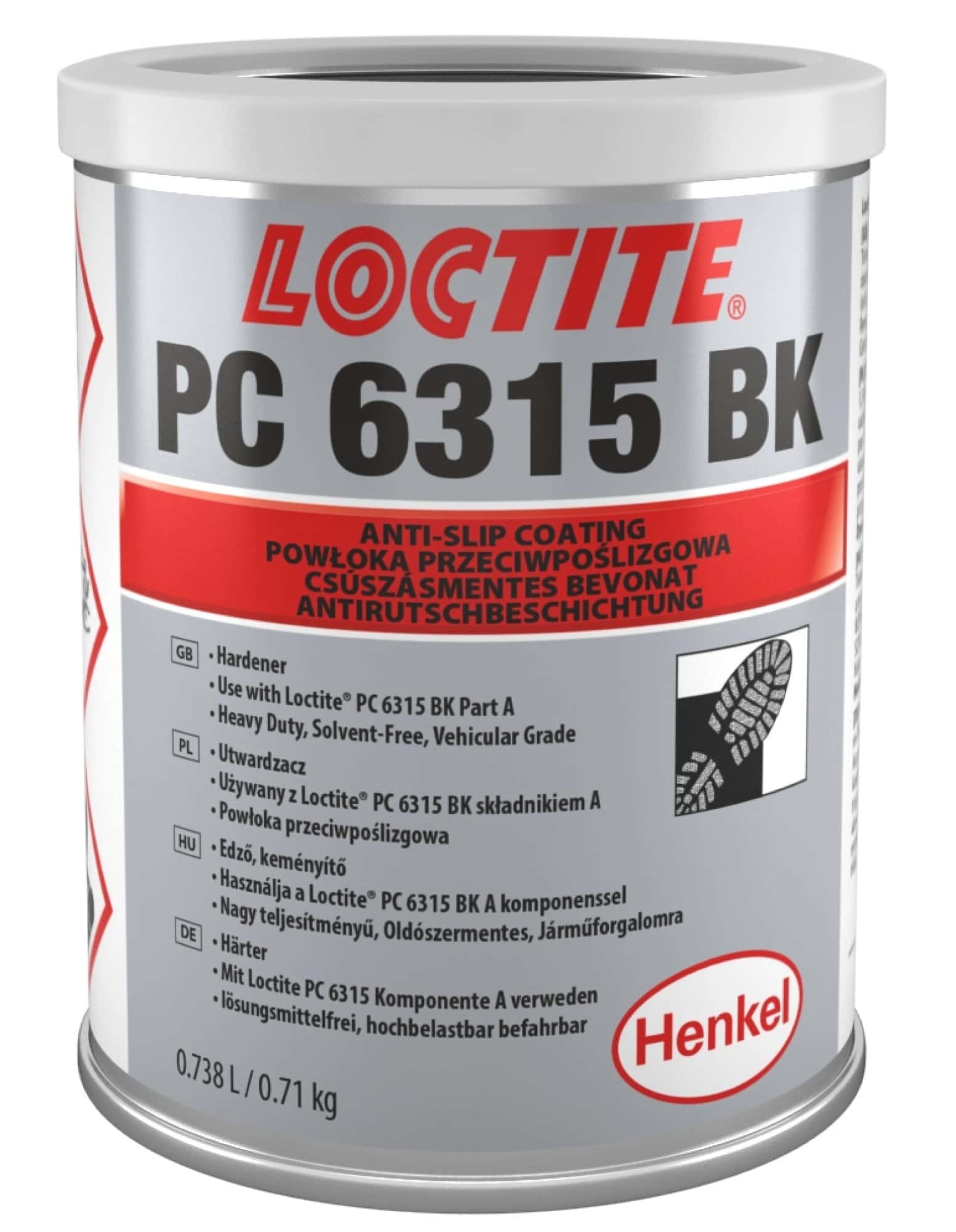 Henkel™ Loctite® Antislip PC 6315 Antirutsch Bodenbeschichtung, 5,99 Kg, Schwarz, 1910285, Für starken Fußgänger- und/oder Fahrzeugverkehr