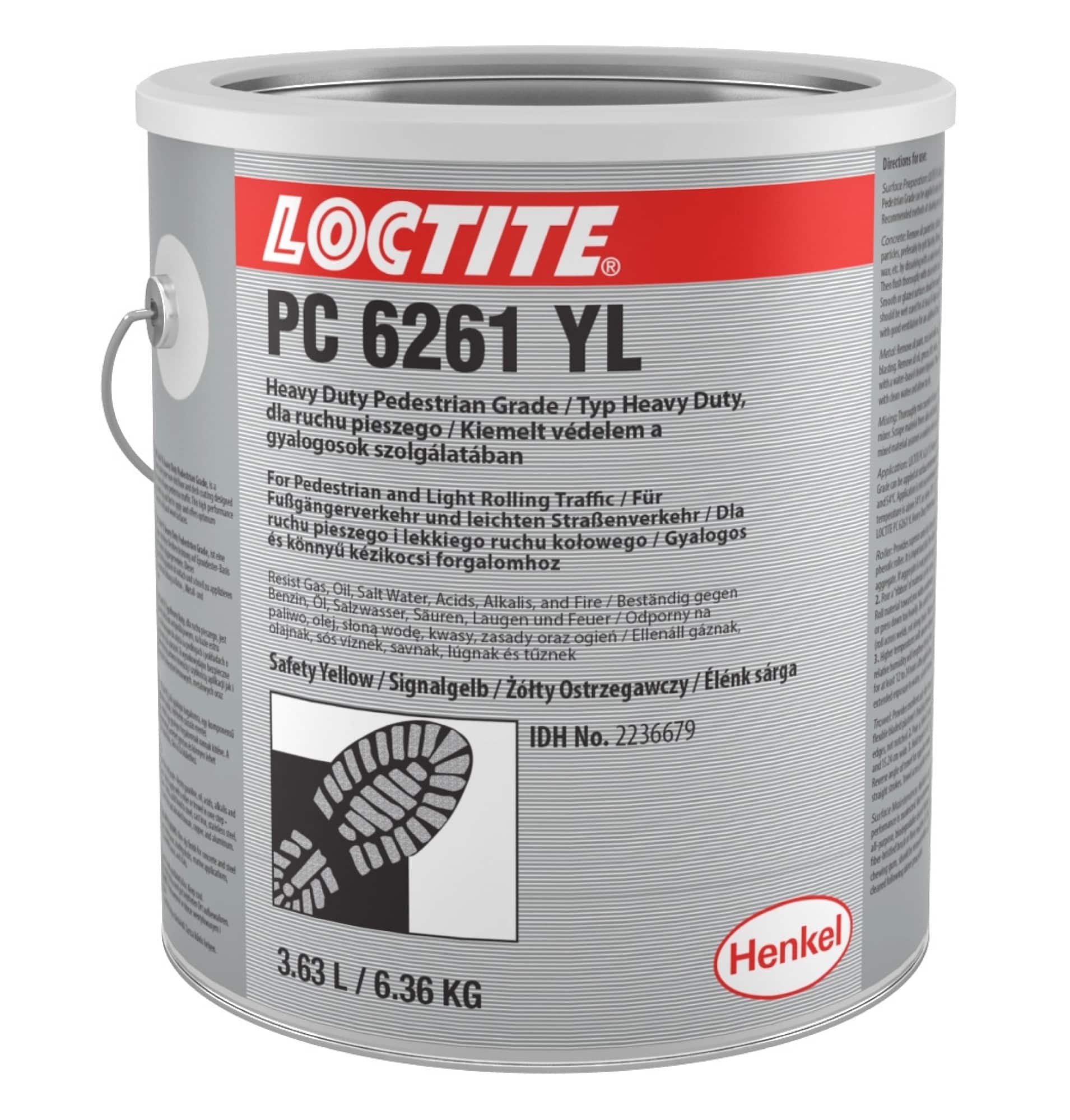Henkel™ Loctite® Antislip PC 6261 Antirutsch Bodenbeschichtung, 6,36 Kg, Gelb, 2236679, Für starken Fußgängerverkehr bis schwachen Fahrzeugverkehr