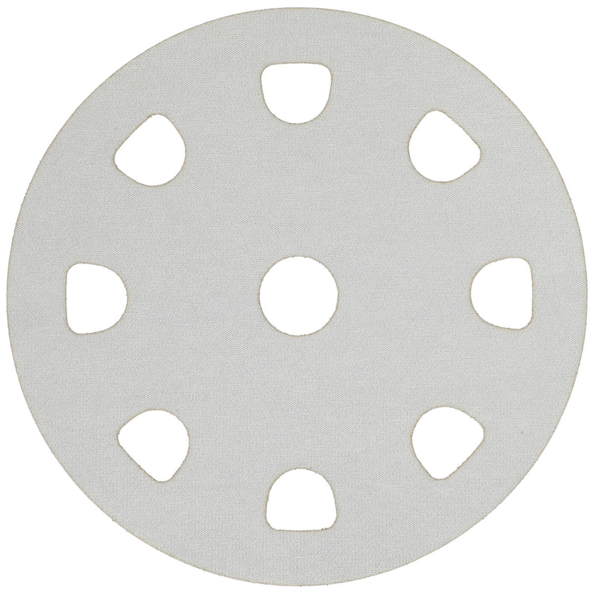 Preview: Mirka® Iridium® STYRO Schleifscheiben 246CU02560, Ø 225 mm, P60, 9-fach Gelocht, Kletthaftend, Schleifscheibe mit Keramik- und Aluminiumkorn für den Styropor Schliff