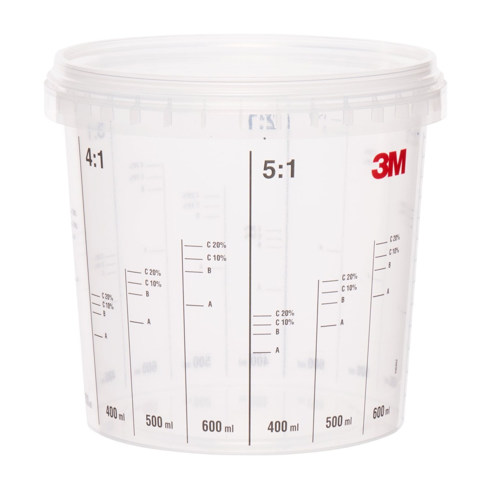 3M™ 50404, 1,55 Liter Transparenter Mischbecher zum Mischen und Aufbewahren von Lacken
