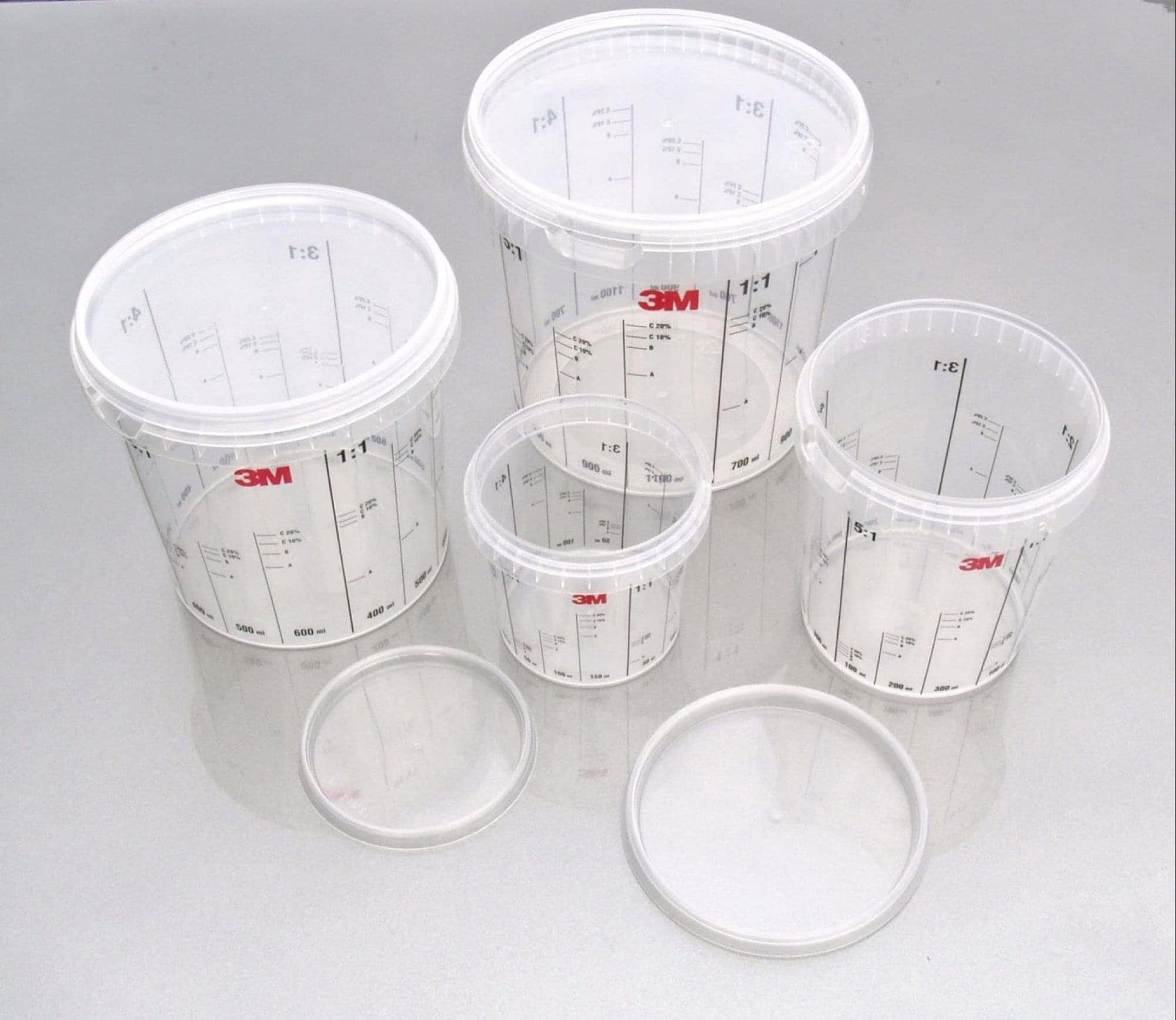 3M™ 50407, Deckel für 0,870 Liter, Transparenter Mischbecher zum Mischen und Aufbewahren von Lacken