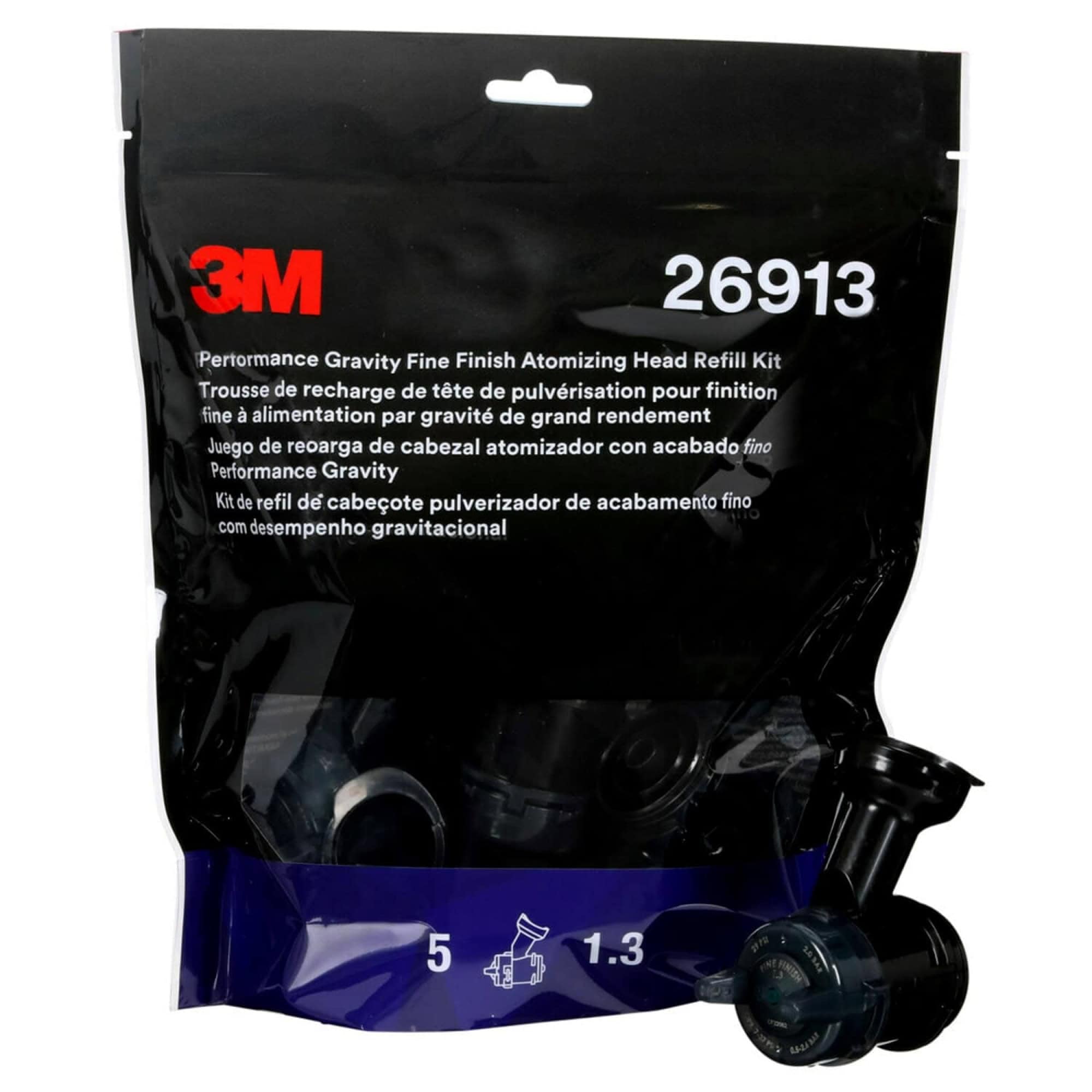 3M™ 26913, 1,3 mm, grünes Ersatzset für den 3M™ Hochleistungs-Fließbecherdüsenkopf für ein feines Finish
