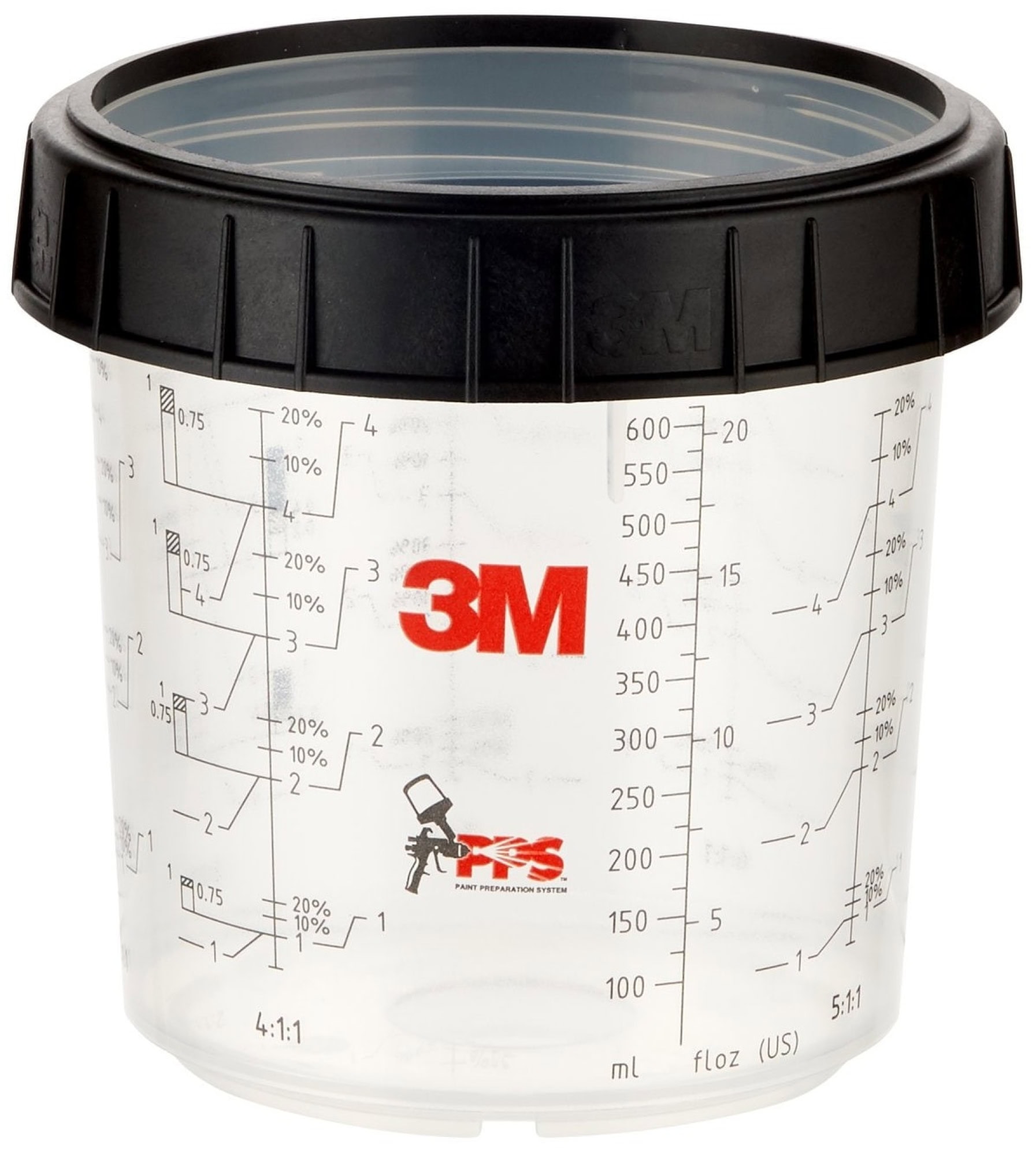 3M™ PPS™ 16001, 0,65 Liter, Standard Außenbecher mit Schraubring zum Stützen der Innenbecher für das 3M™ PPS™ Lackierverarbeitungssystem