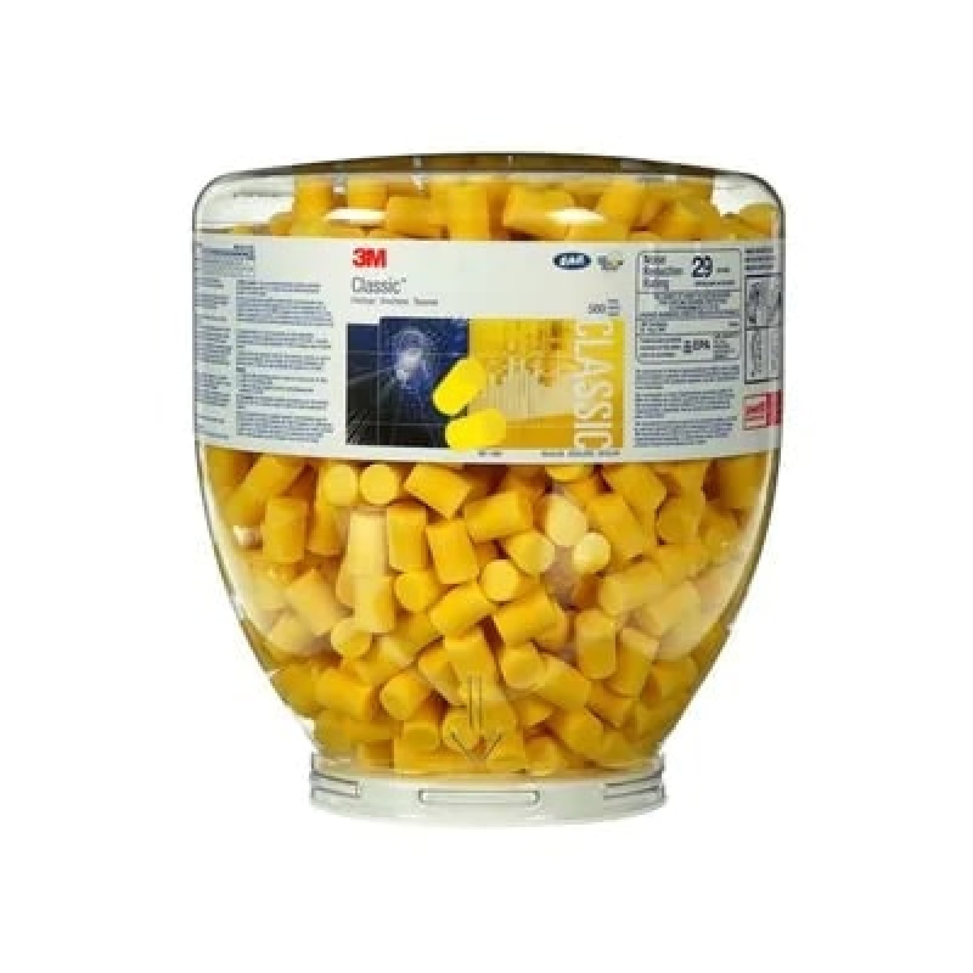3M™ EAR™ Classic™ PD01001, SNR = 31 dB, Gelb, Nachfüllaufsatz, 500 Paar pro Aufsatz, Gehörschutzstöpsel ohne Kordel