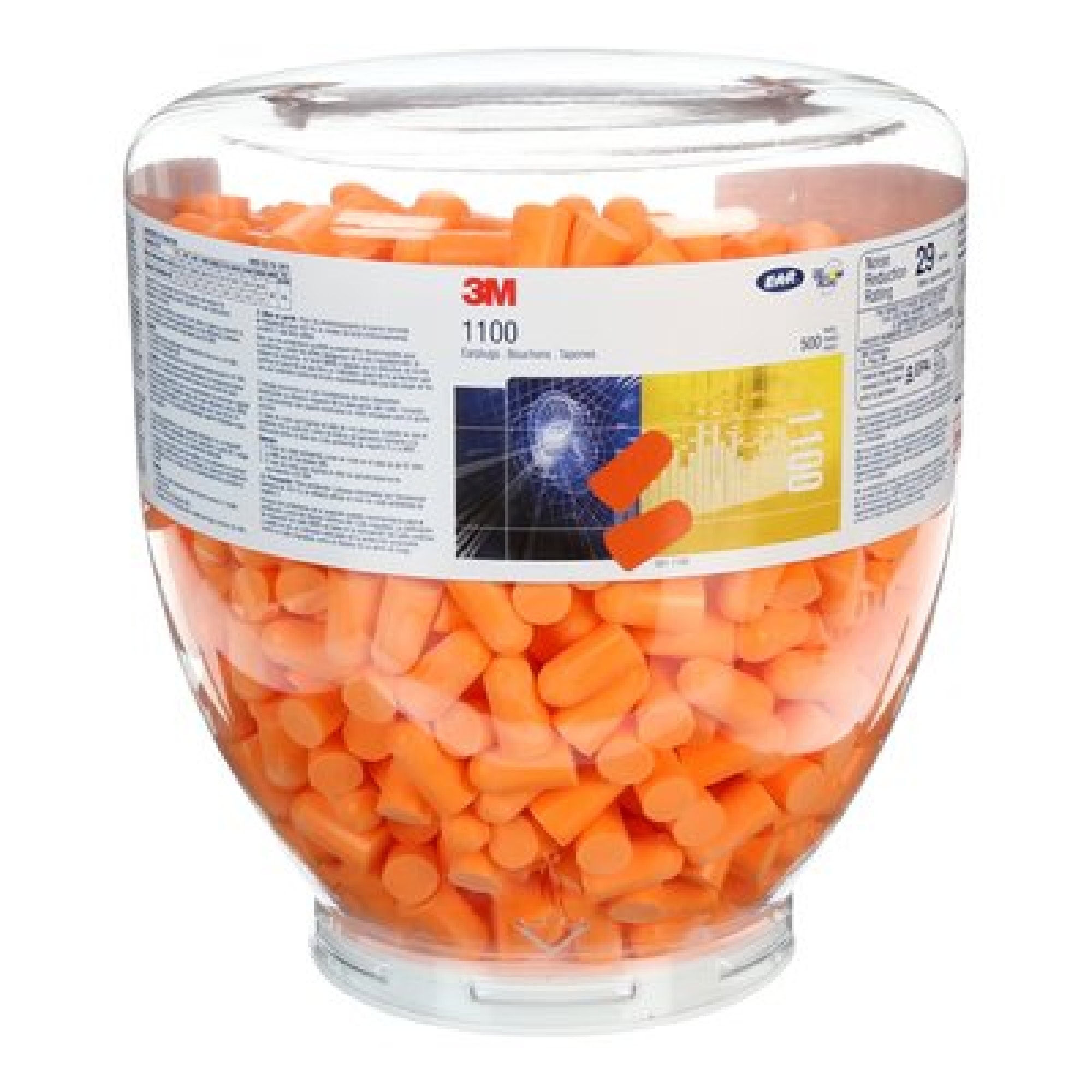 3M™ 1100B, SNR = 37 dB, Nachfüllaufsatz, 500 Paar pro Aufsatz, Gehörschutzstöpsel