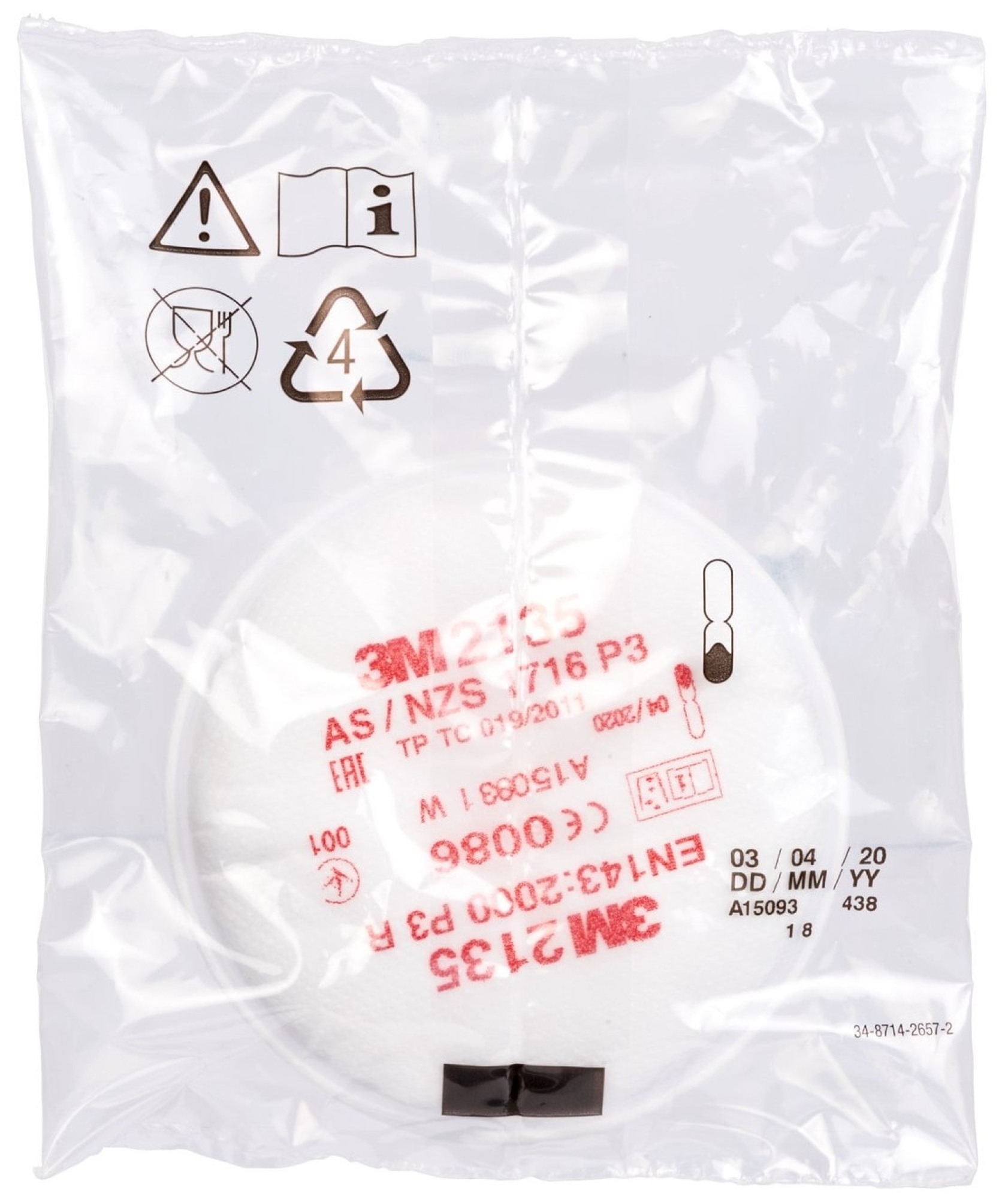 3M™ Partikelfilter 2135, P3 R, Bajonett-Klick Filteranschluss, Filter gegen feste & flüssige Partikel