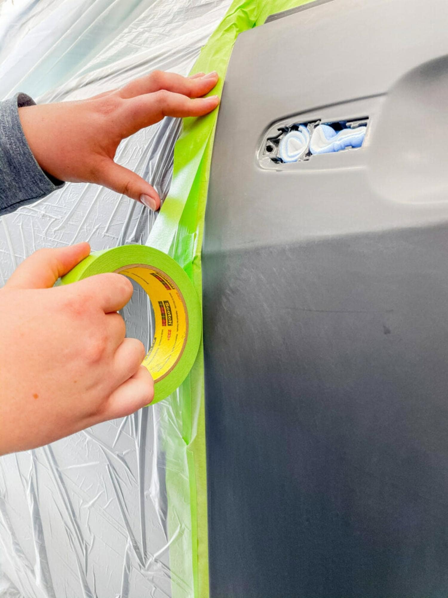 3M™ Scotch® Abdeckband 233+, 36 mm x 55 m, 0,17 mm, Grün, Rückstandsfrei, Universal Kreppabdeckband, Beliebt für Autoreparatur