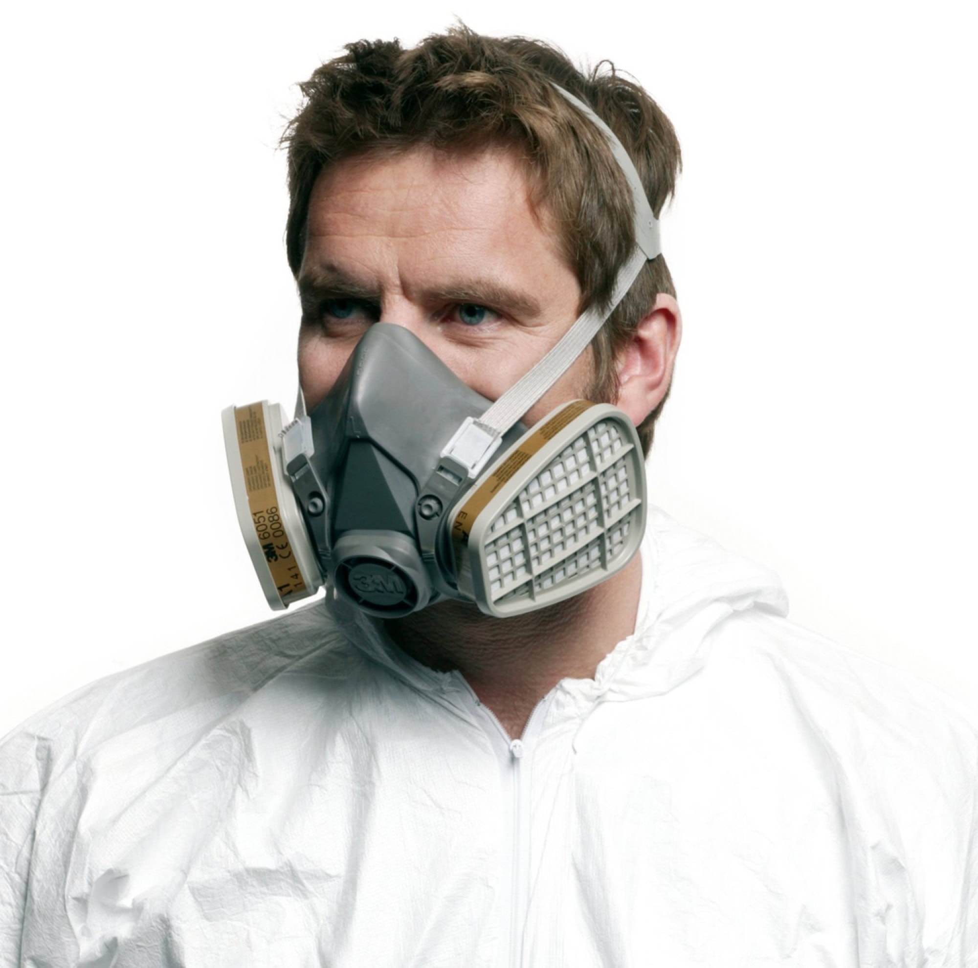3M™ Gasmaske / Halbmaske 6200M, Größe M, Bajonett-Klick Filteranschluss