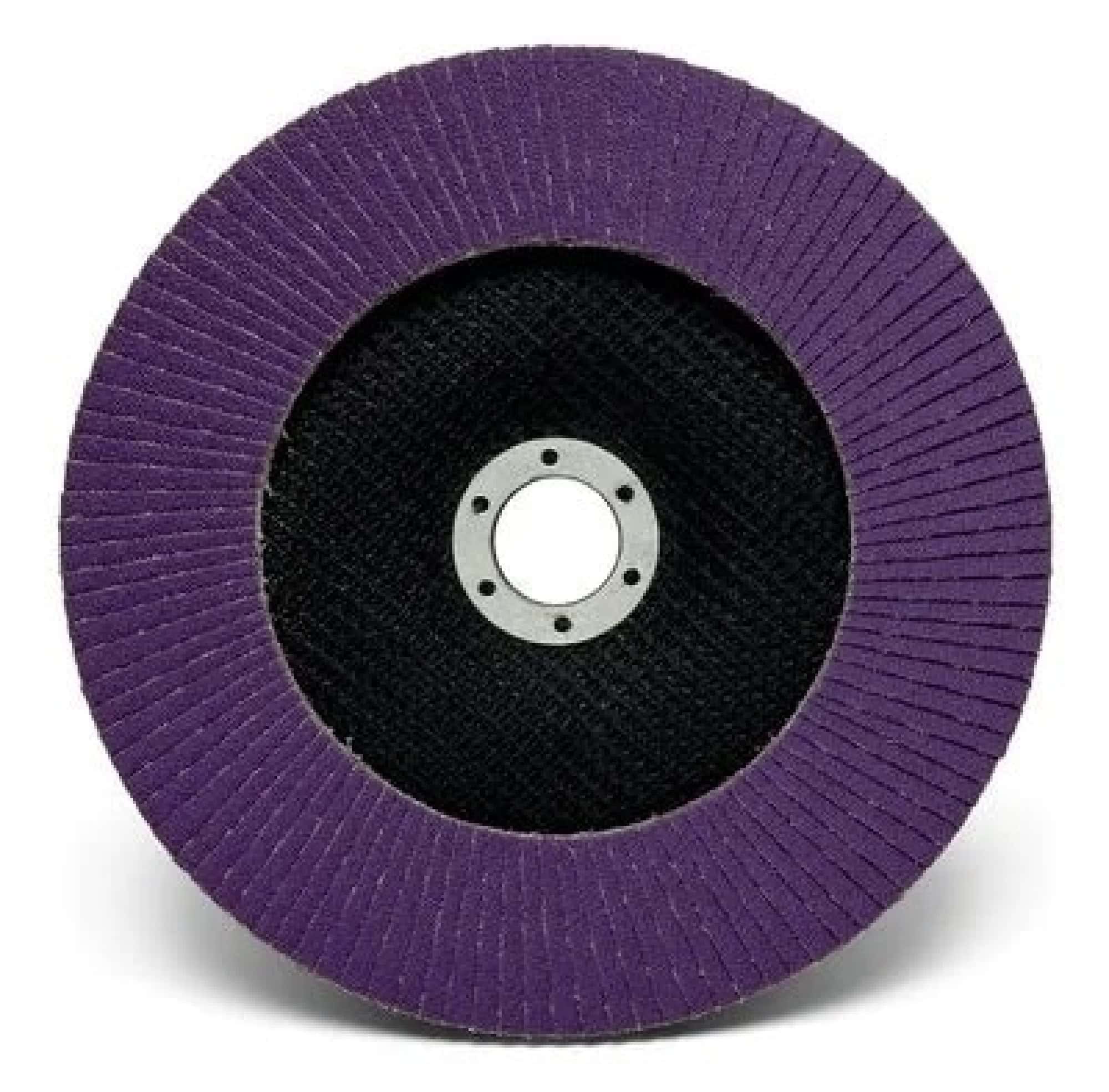 3M™ 769F 52012, Ø 180 mm x ø 22,23 mm, 40+, 8500 U./Min., Typ 27 Flach, Fächerschleifscheibe mit Präzisions-Zirkonkorund, Für Abtragsarbeiten