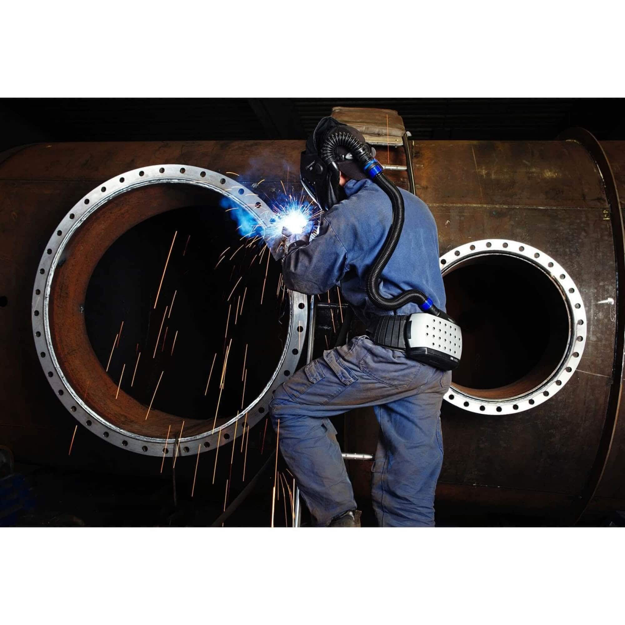 3M™ Speedglas™ 9100 Air mit Schweißfilter 9100V und Adflo™ Gebläseatemschutz, TH2, H567705, inkl. QRS-Luftschlauch und Tasche, Schweißmaske mit Kopfband; Teile: [H567700 + H500005]