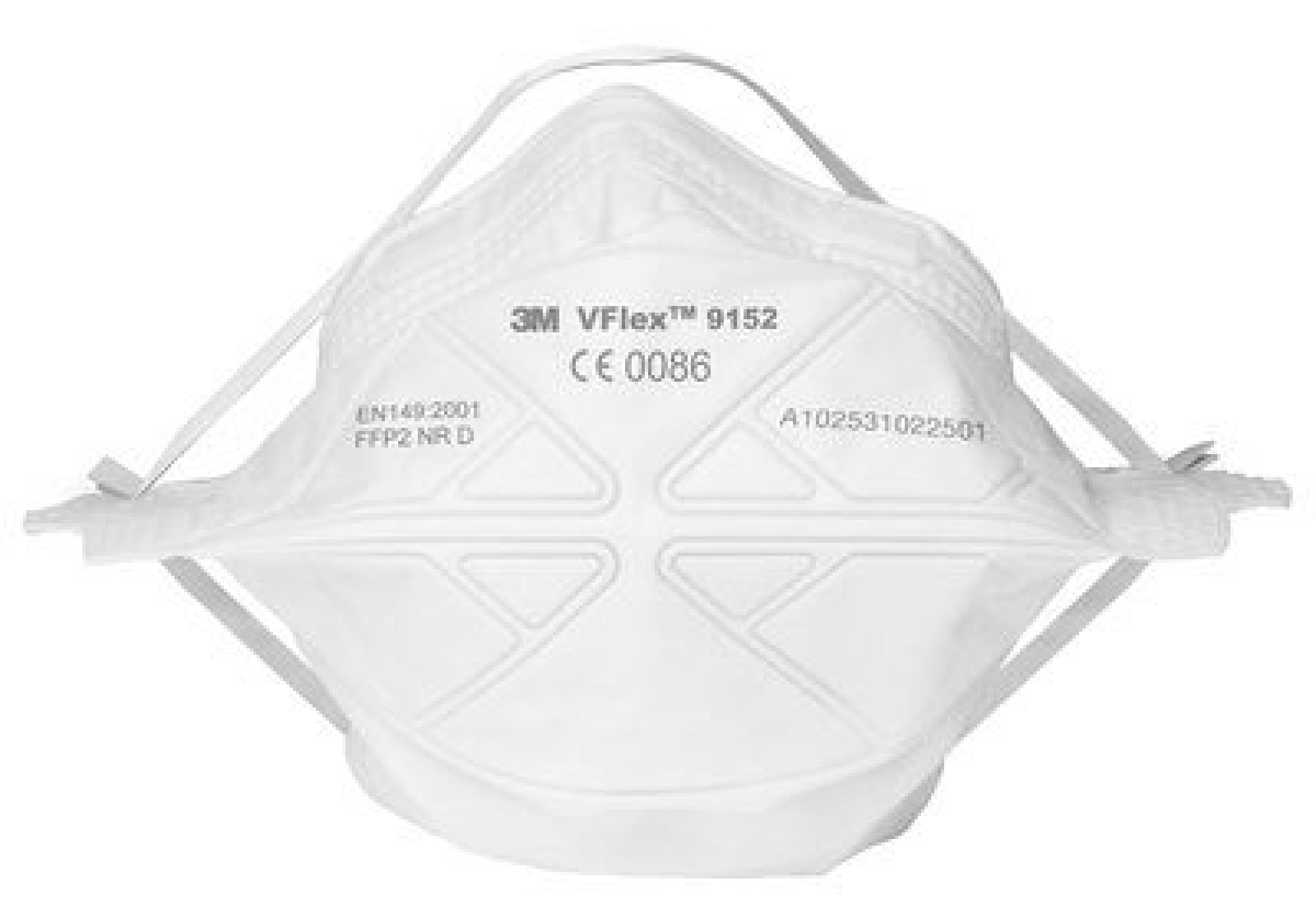 3M™ VFlex™ Atemschutzmaske 9152E, FFP2 NR D, Industrievariante, Hygienisch einzelverpackt, Pandemiemaske