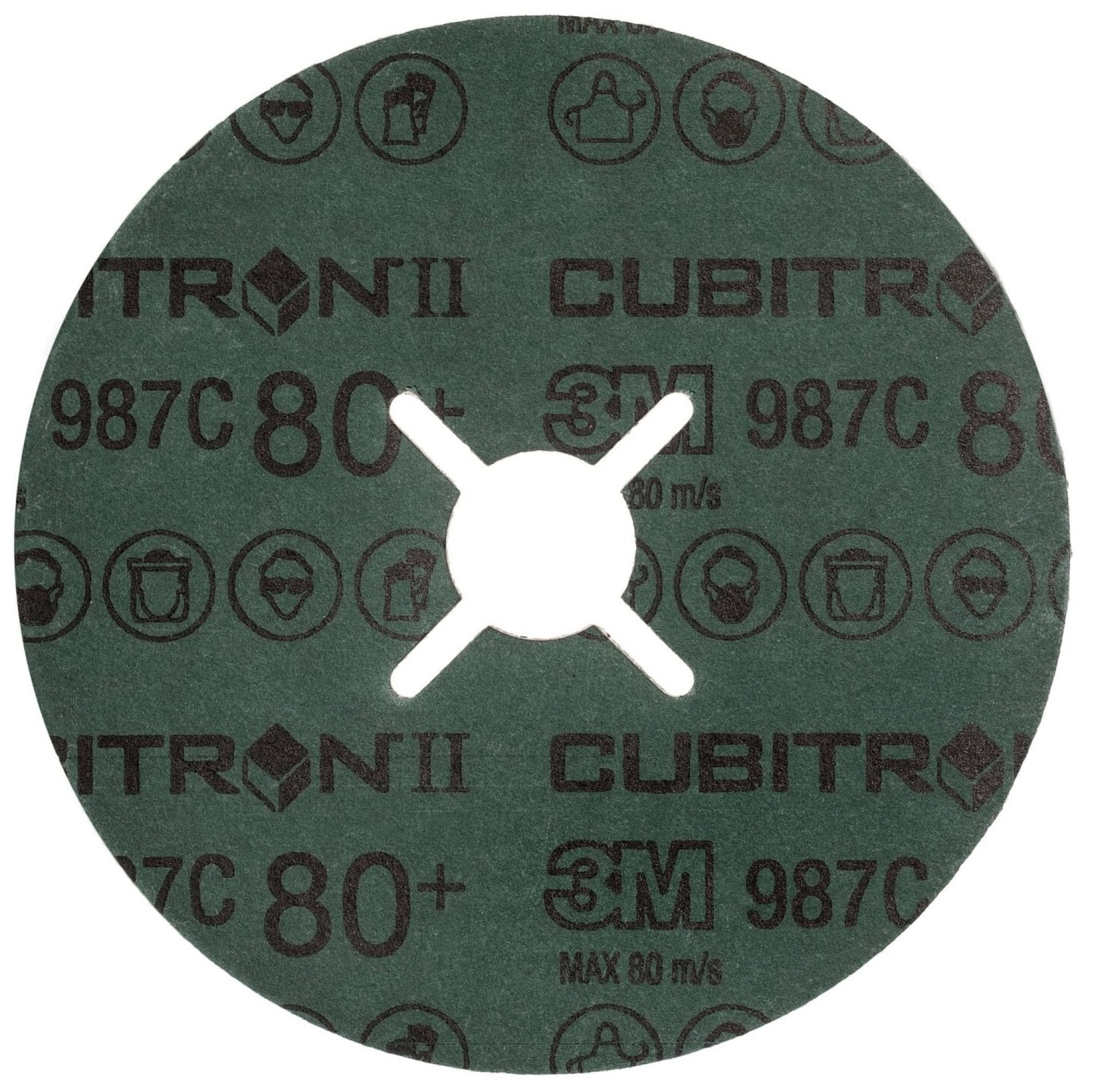 3M™ Cubitron™ II 987C 464047, Ø 180 mm x ø 22,23 mm, 80+, 8.500 U./Min., Fiberscheibe mit Präzisions-Keramikkorn
