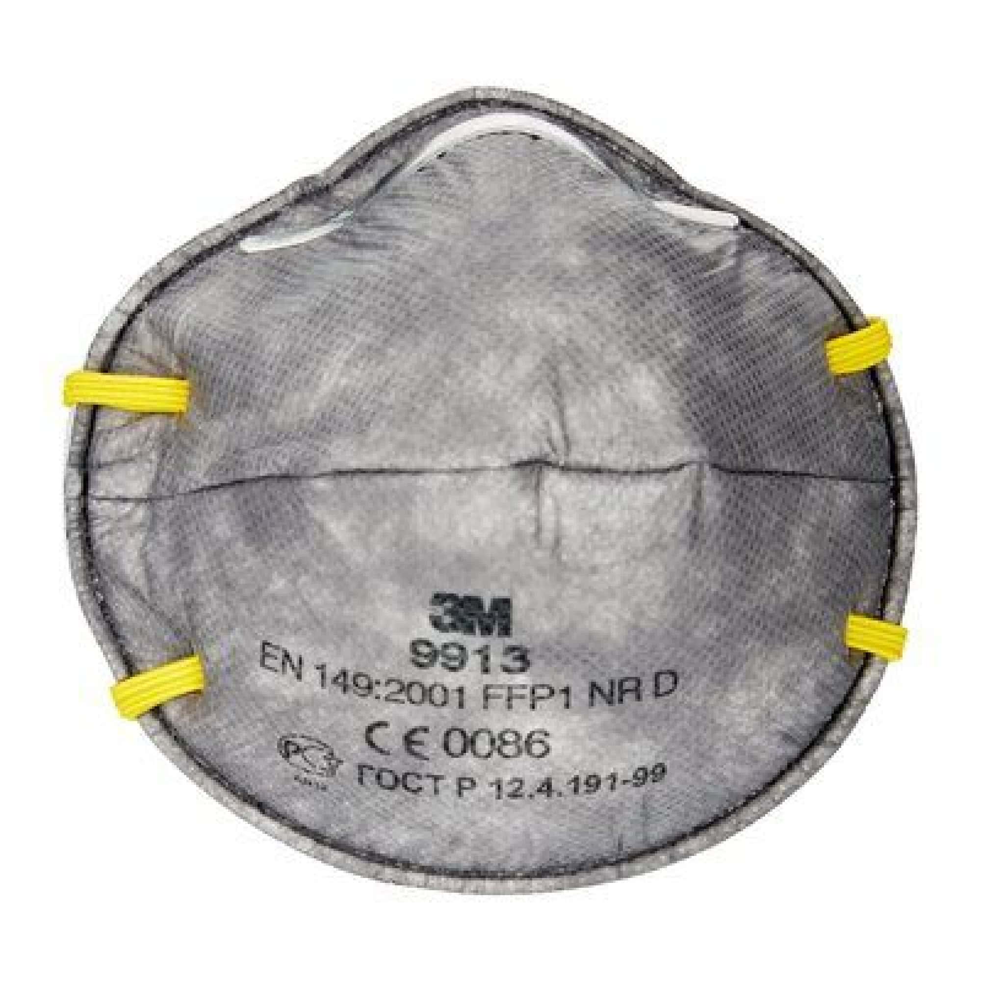 3M™ Geruchsschutzmaske 9913 FFP1 NR D, Spezialmaske gegen organische Gerüche unter Grenzwert, + Aktivkohle, Industrievariante